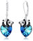 REDSUN Panda Ohrringe für Damen - 925 Sterling Silber Herz Kristall Ohrhänger Hängend - Schmuck Geschenke für Frauen, Mädchen, Tochter, Kinder