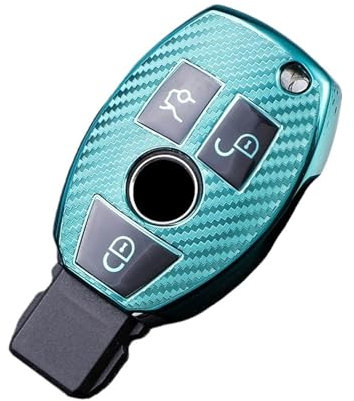 Autoschlüssel Hülle Cover Für Benz Für AMG Für W204 Für W205 Für W212 Für W463 Für W176 TPU Carbon Fiber Autoschlüsselgehäuse Schlüsselhülle Cover(2)