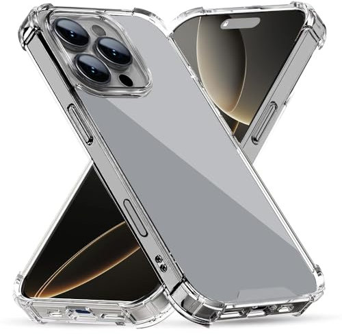 DEREAFF Clear Case for iPhone 16 Pro Max 6.9-Inch, Advanced Airbag Drop Protection,Shockproof TPU Bumper Phone Cover, Anti-Scratch Transparent Back Compatible with iPhone 16 Pro Max (Clear)