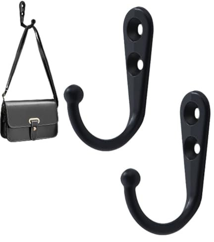 Fc'Noqgn Lote de 2 Soportes de Cortina de Metal Negro Soporte de Cortina de Pared Soporte de Cortina en Forma de U Ganchos de Cortina Soporte de Cortina Decorativo