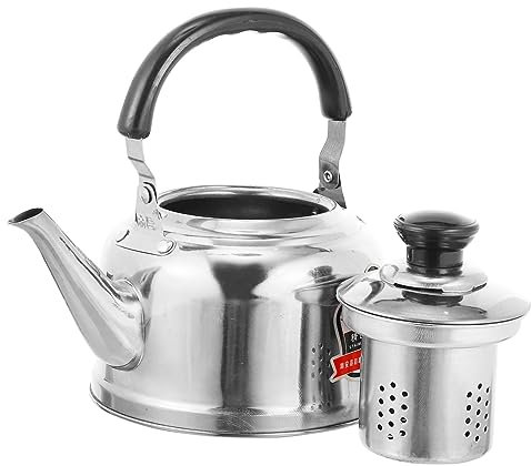 MOLUCKFU 1 Pc Pava water boiler infusor de te tea pot teapot tetera silbante electrica olla de agua hirviendo tetera aire libre tetera que suena tetera humeante el plastico Silver