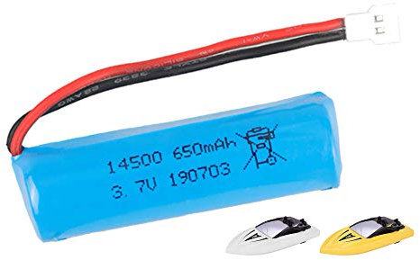 Langlebiger Li-Ion 14500 Akku 3.7V 650-mAh Molex 2P 2.0 Stecker, kompatibel mit RC Modellen, Stunt-Car, Boot, Auto, Bagger, Walkera, H116, H118, Amewi 26109 Fairplay, Mieryd 1810, Spielzeug-Fahrzeuge