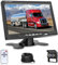 Telecamera di Retromarcia Set per Auto, 7 Pollici Monitor LCD TFT, IP68 Impermeabile, 18IR Visione Notturna, Cavo di Prolunga Aeronautico da 65 piedi a 4 Pin per Camper/Autobus/Rimorchio/Camion
