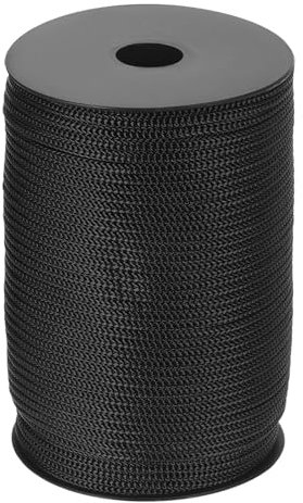 QUARKZMAN Corde Intrecciate in Polipropilene da 5mm, 100m Corda in Nylon Cava per Stendibiancheria, Campeggio, Escursionismo, Esterno, Nero