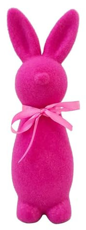 Osterdeko Moos Hase, KüNstliche Dekoration Osterhase Mit Fliege, Flauschige Beflocktes Kaninchen Puppe, Ostern Deko FrüHling Deko Ornamente für Tisch, Fensterbank (D)