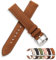 Vancle Uhrenarmband 18mm Damen Herren, Smartwatch Armband 18mm Leder Ersatzarmbänder mit Schnellverschluss Zubehör für Uhren