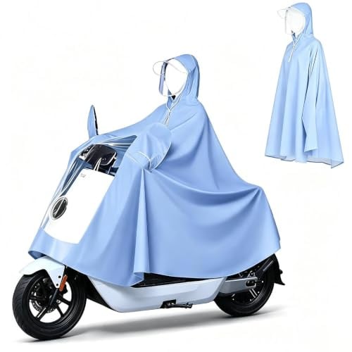 Culnflun Raincoat, PVC Material Electric Cycle Rain Poncho Long Full Body Reusable Rainproof Cycling Raincoat, for Electric Scooters