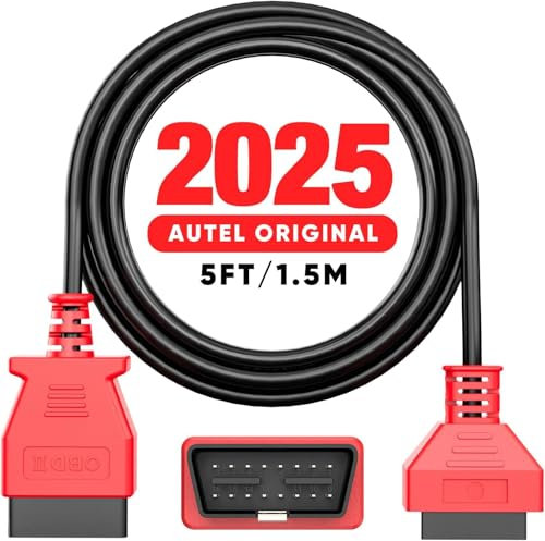 Autel Cable Extensión OBD2, Cable Extensión Diagnóstico OBDII Macho a Hembra 16 Pines, Adaptador Cable OBD2 para Herramienta Escaneo OBD2 Compatible con Todos Vehículos OBD2 (4.9 Pies/ 1.5M)