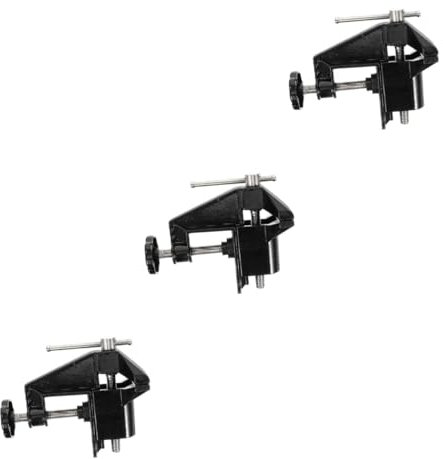 DIYEAH 3 Stück Holzstrecke Schraubstock tragbar Griff Holzbearbeitung Metallklemmen Werkbank Tischklemme Vize Klemmen für Metallarbeiten Aluminiumlegierung Black