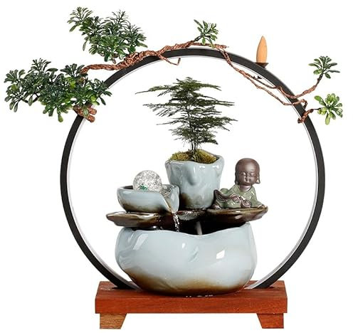 ADERFETBI Fuente de Agua Decorativa Fuente de Mesa Adornos de Agua Sala de té Sala de Estar Recepción de la Empresa Fuente de Mesa Fuente Agua Decorativa
