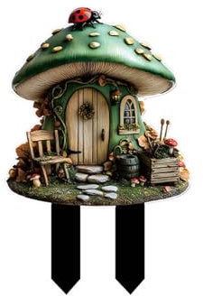 Generisch Gartenfiguren für DraußEn Gartendeko für Skulpturen DraußEn Statue Gartendeko Ornament Miniatur Figuren Blumentopf Pfähle Aus Acryl,Gartenfiguren Dekoration für Drinnen und Draußen (Grün)