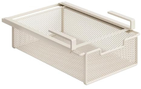 DimyFew Estante con Cajón Extraíble para Debajo del Gabinete, Organizador de Almacenamiento para Encimera de Cocina, Canasta Colgante de Alambre, Cesta de Metal para Armario, Deslizantes para Despensa