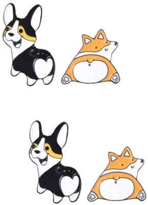 Healvian 2 Sätze Husky Hund Brosche Kreative Cartoon Anstecker Für Frauen Zur Dekoration Für Partys Geburtstage Weihnachten Und 2 Stück * 2