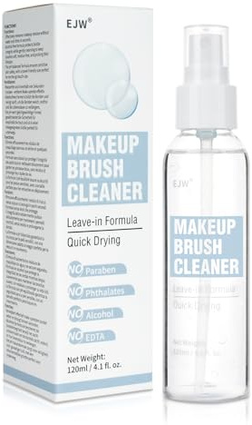 EJW Make-up Pinselreiniger Spray - Alkoholfreie & sanfte Formel, kein Ausspülen & schnell trocknend, rückstandsfrei Tiefenreinigung für Make-up-Pinsel, vegan & tierversuchsfrei, 120ml Reisegröße