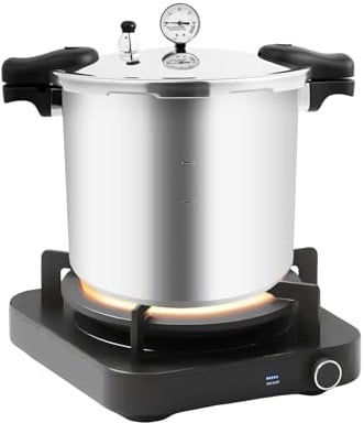 MEELRYD Autocuiseur rapide de 22 litres, avec valve de vidange réglable, manomètre numérique de luxe, compatible avec l'induction et la vidange de pression, pour tous les types de cuisinières