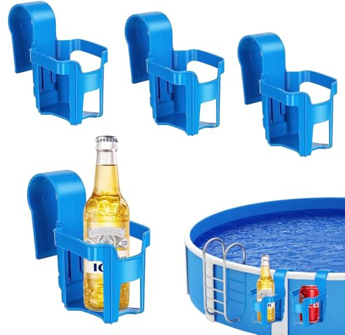 Udbrud 4 Pièces Porte Gobelet Piscine, Multifonctionnel Porte Gobelet Au Bord De La Piscine Détachable au Bord de la Accessoire Hors Sol pour Les Fêtes D'été, Boissons
