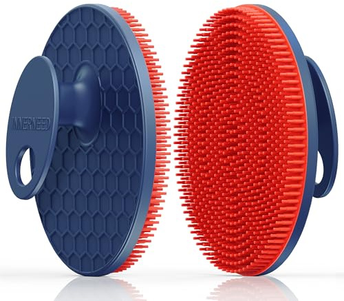 INNERNEED Magnetic Silicone Body Scrubber, Hygienic Shower Brush, Red