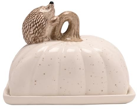 Country Living Hedgehog Butter Dish – Ceramic Breakfast Spread Keeper | with Removable Lid, Woodland Animal Tableware, Nature-Inspired Kitchen Accessory
