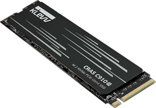 KLEVV CRAS C910G SSD 2TB, M.2 NVMe 2280, PCIe Gen4x4 Internal Solid state Drive with Heatsink, Up to 5200MB/s Data Transfer Speed, High-Performance Storage Solution (C910G, 2TB)