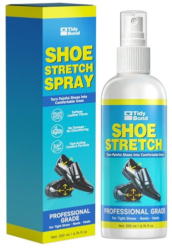 Tidybond Shoe Stretcher Spray & Leather Softener for Tight Shoes, 200ML | Targeted Comfort for Toe Boxes, Heels, Insteps and Boot Calves, Shoe Widener for Men & Women