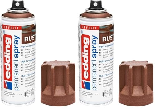 edding 5200 Permanent Spray - Rust Effect - 200 ml - Acrylic Paint for Painting and Decorating Glass, Metal, Wood, Ceramic, Plastic, Canvas - Aerosol Spray, Acrylic Spray, Paint Spray,4-NL5200936