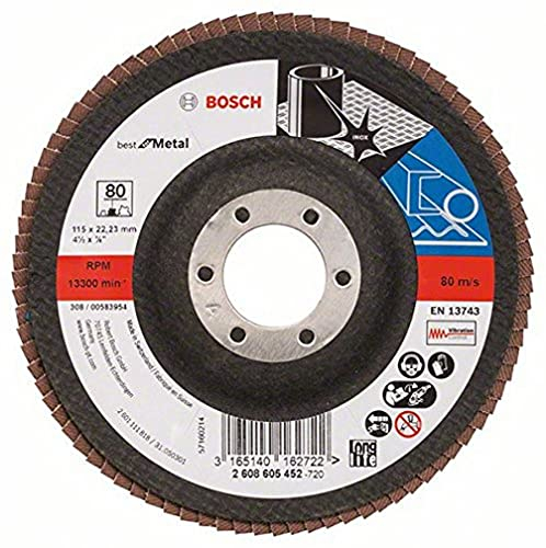 Bosch 2608605452 - Disco lamellare, diametro 115 mm, diametro foro 22,23 mm, 80 giri/min, 1 pezzo