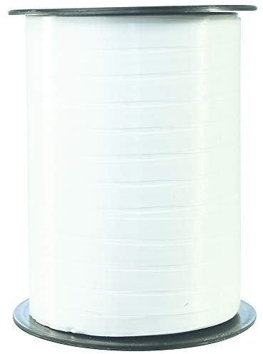 Clairefontaine 601701C - Une bobine de Ruban Bolduc Lisse - 500mx0,7 cm - Blanc - Ruban décoratif cadeau, DIY, Emballage Cadeau