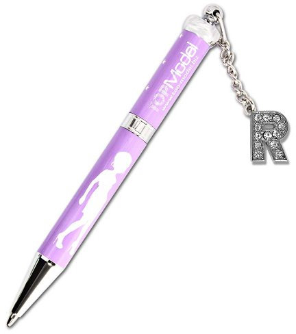 TopModel Bling Bling Pen Kugelschreiber Stift mit Steinchen Alphabet Buchstabe R lila