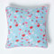 Homescapes Baumwoll-Kissenhülle mit Vogel- und Blumen-Muster, Zierkissenbezug 45 x 45 cm, dekorativer Kissenbezug für Zierkissen/Sofakissen mit Reißverschluss, blau-rosa-rot