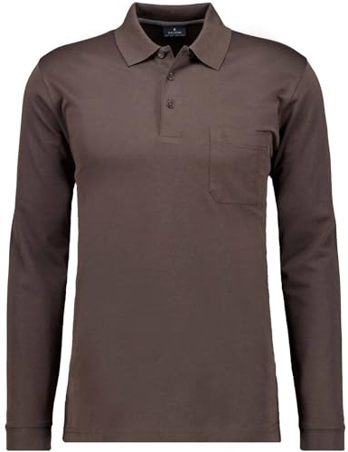RAGMAN Herren Softknit-Polo mit Brusttasche, Langarm