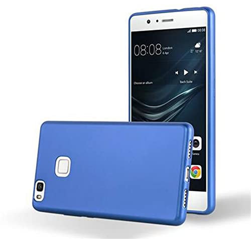 Cadorabo Custodia per Huawei P9 LITE in AZZURRO METALLICO - Morbida Cover Protettiva Sottile di Silicone TPU con Bordo Protezione - Ultra Slim Case Antiurto Gel Back Bumper Guscio