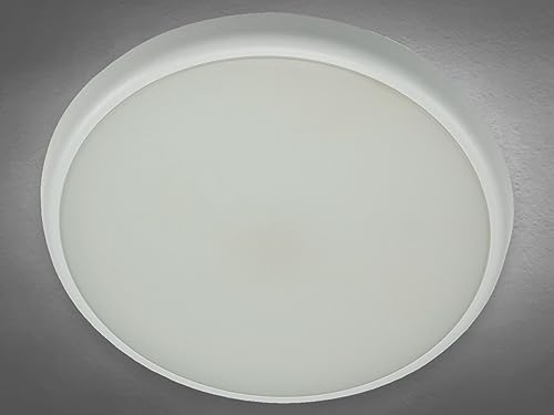 ChiliTec LED Deckenleuchte mit Bewegungsmelder 26cm IP54 Innen Aussen - Präsenzmelder Dämmerungssensor - 22W 2200Lm 40mm Flach - Rund Feuchtraumleuchte HF Radar Sensor 4000k Weiß