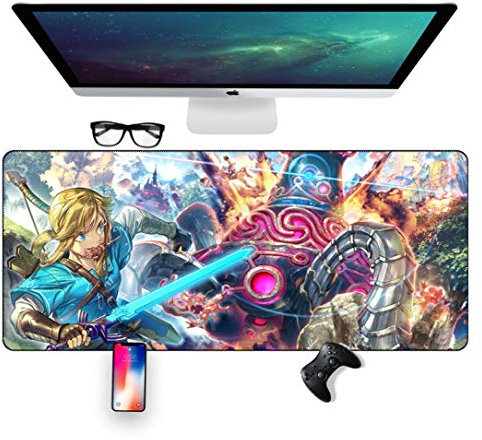 IGIRC Tapis De Souris De La Légende Zelda Wilderness 700X300Mm, Tapis De Souris Speed Gaming, Grand Tapis De Souris Grand Format XXL avec Base Épaisse De 2Mm, pour Les Ordinateurs Portables, Pc, M