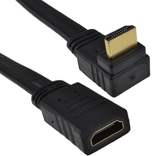 Rechts Abgewinkelt 90 Flach HDMI Verlängerung Kabel Stecker Zum Weiblich Buchse 0,5 m 50 cm [0.5 Meter/0,5m]