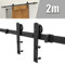 Quincailleri Kit de Rail pour Porte Coulissant,Set de Ferrure de Porte Coulissante Système de Porte Coulissante Voie de Roulement 1,83 M/2M (2M,Porte simple)