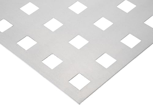 Balkongeländer Füllung Aluminium Lochblech QG20-50 Alu 2 mm dick Balkon Treppen Geländer Füllung Gitter Alublech Zuschnitt nach Maß (1000 mm x 350 mm)
