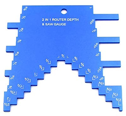 2 in 1 Step Depth Gauge for Router and Table Saw,Aluminum Step Depth Gauge for Setting up Blade Height