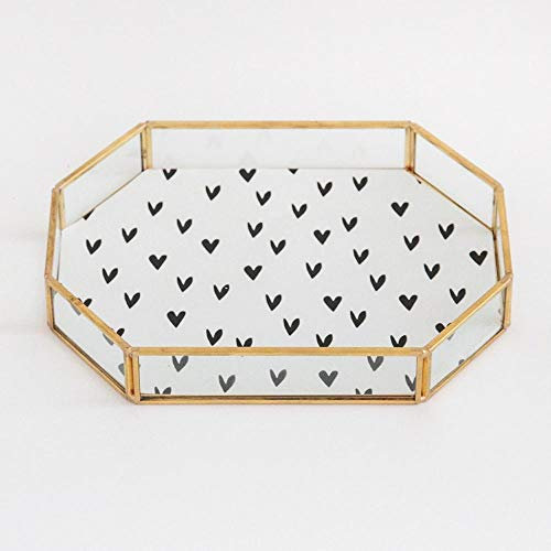 Caroline Gardner - Vassoio in vetro e oro ottagonale