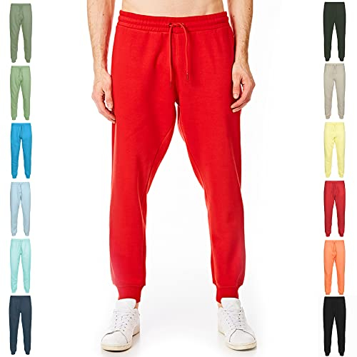 RIPT Performance Soft Touch Loungewear Tuta Pantaloni da Jogging, Red, L Uomo