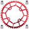 YBEKI Plato de Bicicleta 32T 34T 36T 38T 40T 42T 44T 46T 48T 50T 52T Plato 104BCD Redondo Ovalado Estrecho Ancho Unico Monoplato para Bicicleta de Montaña Bicicleta de Carretera (Redondo Rojo, 44T)