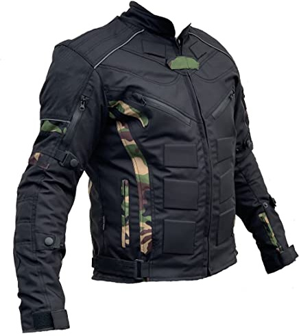 l&j Motorradjacke - Jacke mit herausnehmbaren Protektoren - Textil Motorrad Jacke Biker (l)