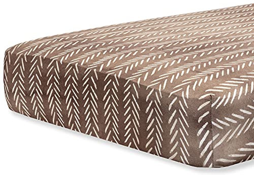 Pobibaby - Premium Spannbettlaken für Babybett für Babybetten, für Standard-Matratzen – ultraweiche Baumwollmischung, sicher und kuschelig, stilvolles Woodland Betttuch (Wildlife Brown)
