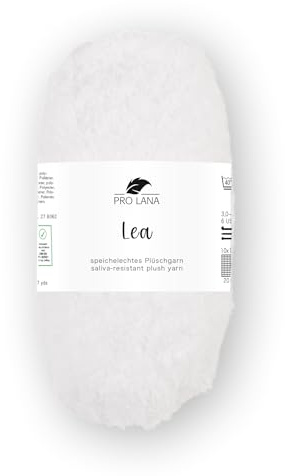 Pro Lana Lea speichelechtes Plüschgarn Teddygarn 25g 100% Polyester (01 weiß)