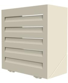 ATOLE Cache tuyau d'arrosage en alu thermolaqué T1 : H60xL60xP28 cm - Crème