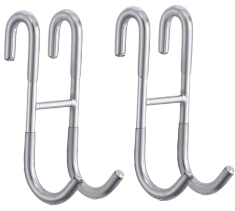 GOWEILE 2 Pack Stainless Steel S Shaped Shower Hooks for Bathroom, Kitchen, Cabinet Door