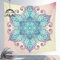 EHOMERY Wandteppich Yoga Baumwolle Wandtuch Lang Blau Mandala Wandteppich Indie Tapisserie Antik Wandbehang Deko Wandschmuck Groß Schlafzimmer Wohnzimmer Wanddekoration 150X150Cm