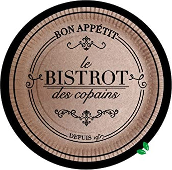 Lot de 10 Assiettes en Carton Bistrot 23cm Naturel