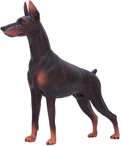 Agatige Simulationshundmodell, hohe Simulation Animal Model Tiere Figuren Doberman Form Tierstatue Wildtiere Doll Bildung Kognition Spielzeugdekoration Geschenk für Kinder Kinder (Brown)