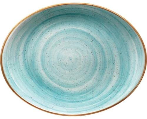 »Aura« Platte oval, aqua, Länge: 310 mm, Breite: 240 mm, 6 Stück