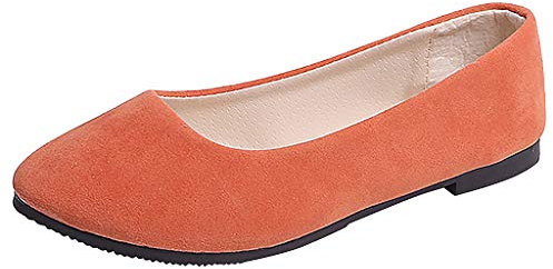 Generic Women's Ballet Flat Comfortable Walking Shoes, Orange, 5 UK